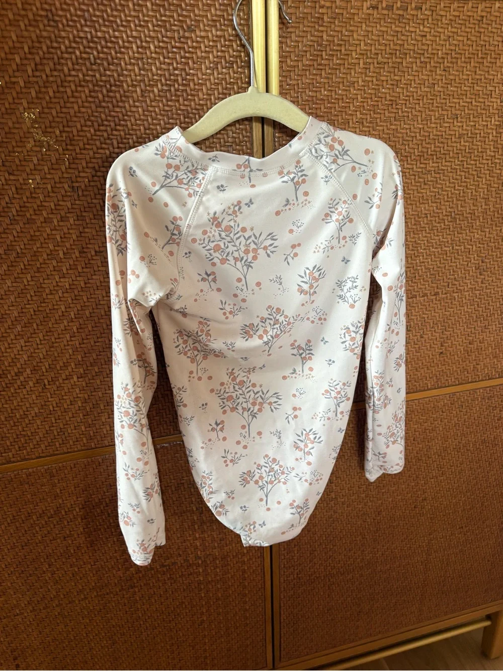 Rylee + Cru Long-Sleeve Floral One-Piece Swimsuit